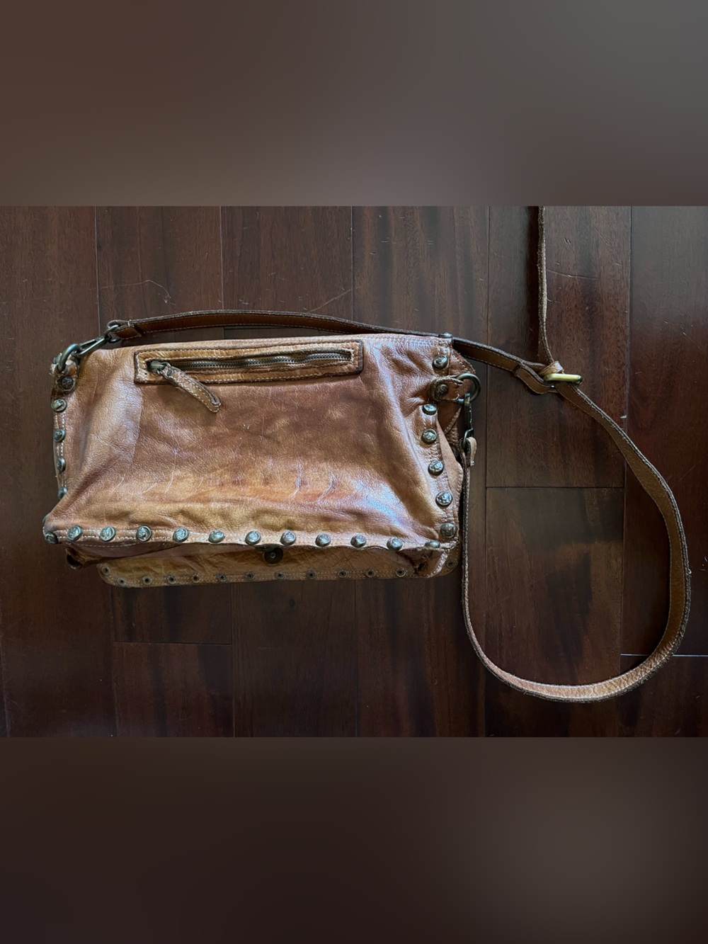 Southwest studded leather bag messenger Italy pockets Sedona Western Cowgirl - Picture 6 of 10